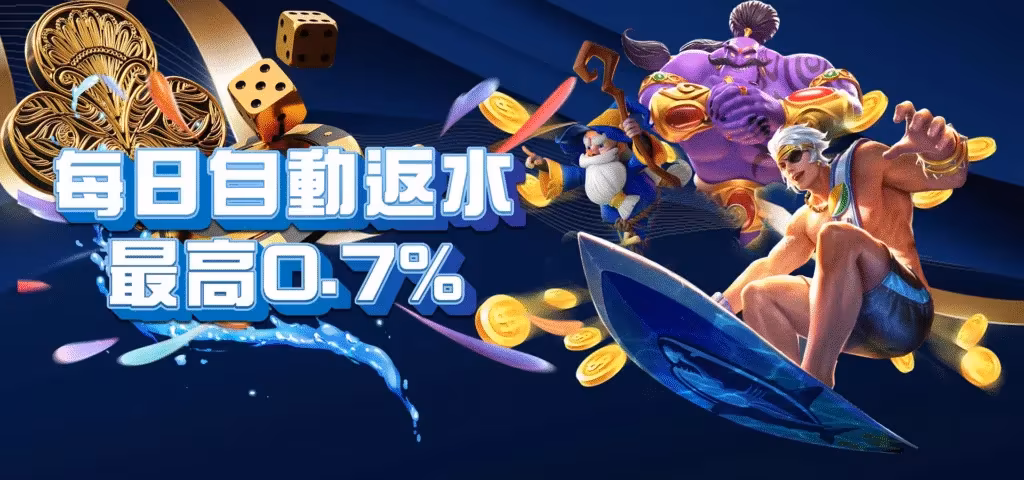 威樂財神娛樂城：每日自動反水最高0.7%