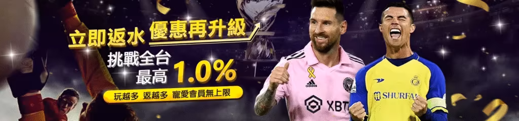 贏家財神娛樂城優惠：立即返水　優惠再升級　挑戰全台　最高1.0%　玩越多 返越多 寵愛會員無上限